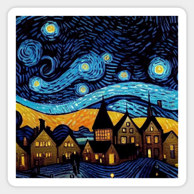 Starry Night Over Hogsmeade Sticker by Grassroots Green